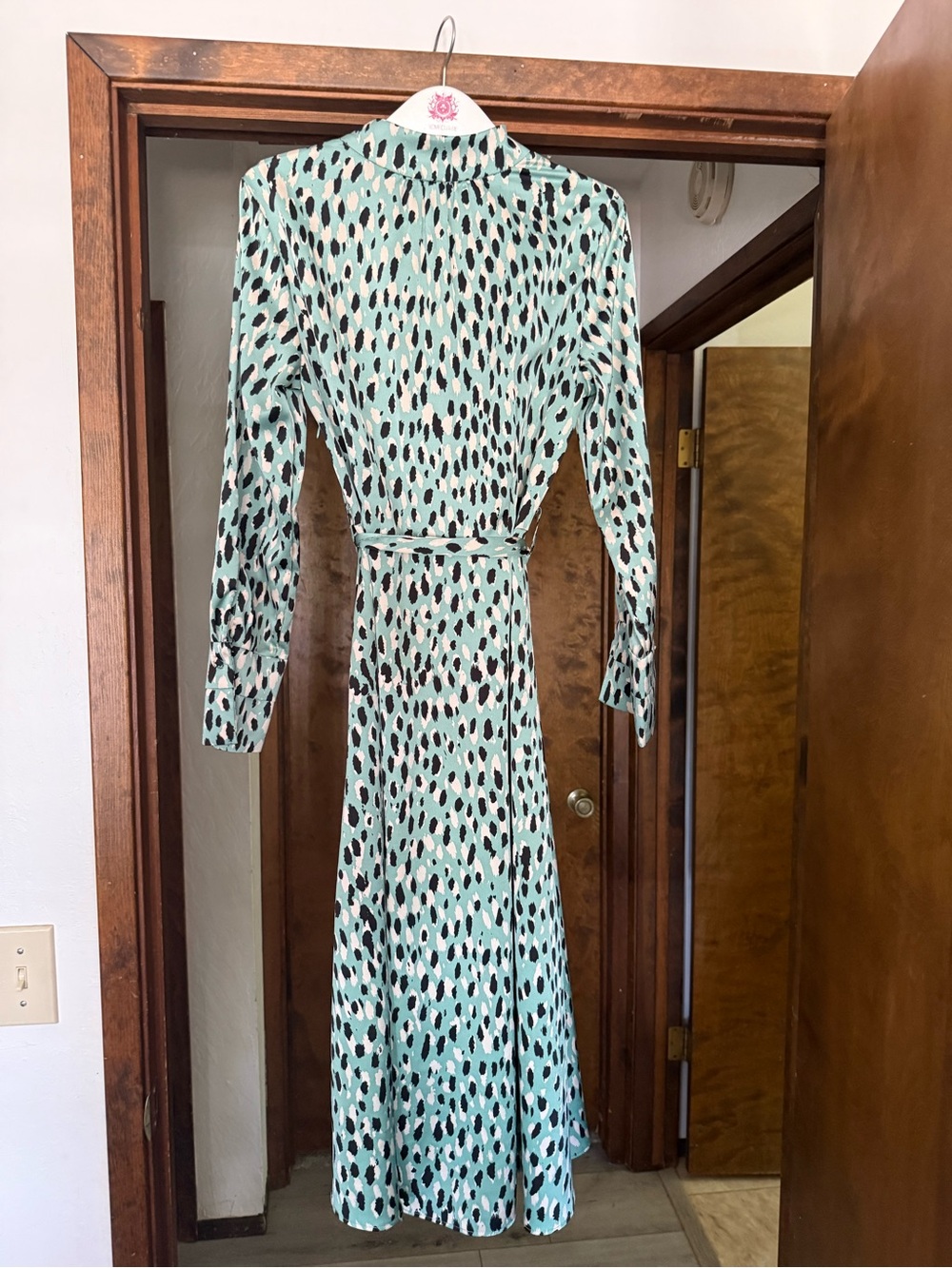 H&M Mint Green Animal-Print Wrap Maxi Dress - Picture 2 of 5